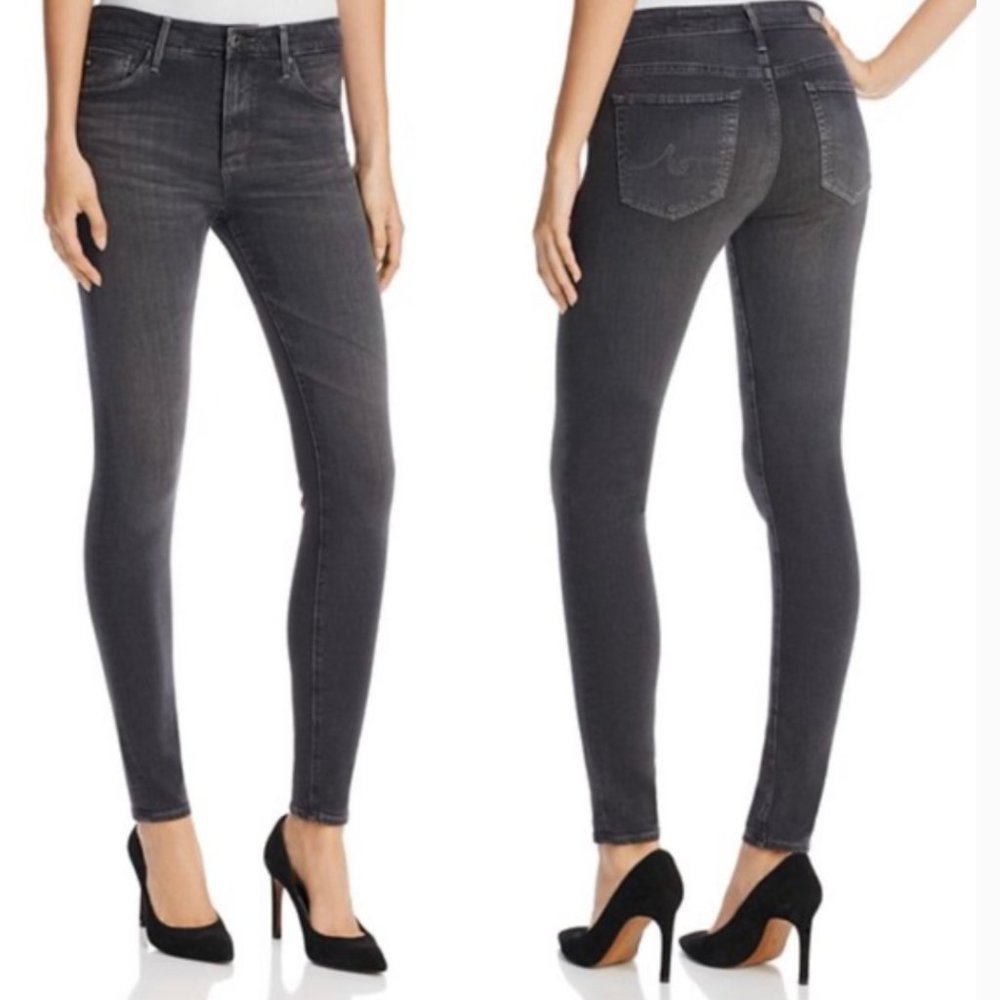 AG Farrah High Rise Skinny Jeans in Grey Mist - Size: 28R